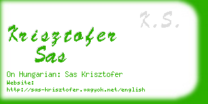 krisztofer sas business card